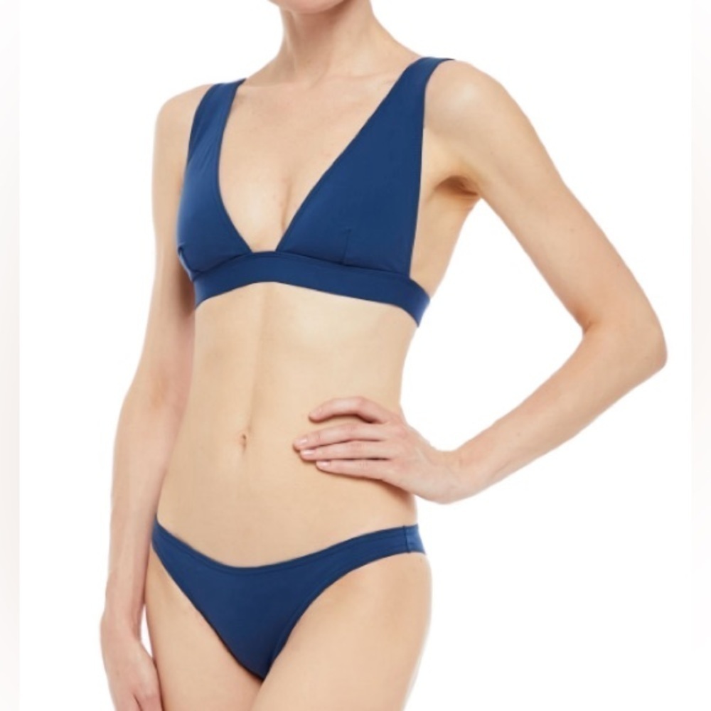 Zimmermann Sculpt triangle bikini set in indigo small NWT